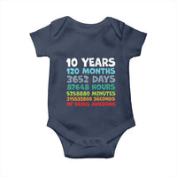 10 Year Old Bday Baby Onesie 10 Years 120 Months Of Being Awesome 10th Birthday Gifts