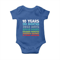 10 Year Old Bday Baby Onesie 10 Years 120 Months Of Being Awesome 10th Birthday Gifts