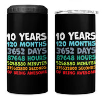 10 Year Old Bday 4 in 1 Can Cooler Tumbler 10 Years 120 Months Of Being Awesome 10th Birthday Gifts