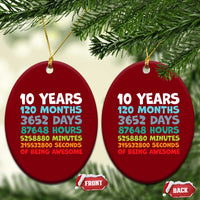 10 Year Old Bday Ceramic Ornament 10 Years 120 Months Of Being Awesome 10th Birthday Gifts