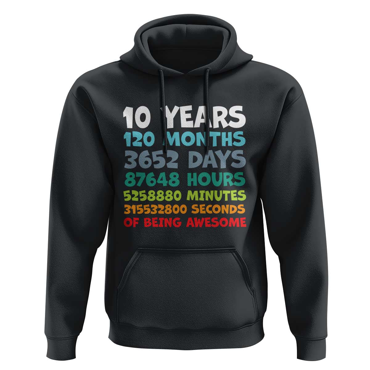 10 Year Old Bday Hoodie 10 Years 120 Months Of Being Awesome 10th Birthday Gifts