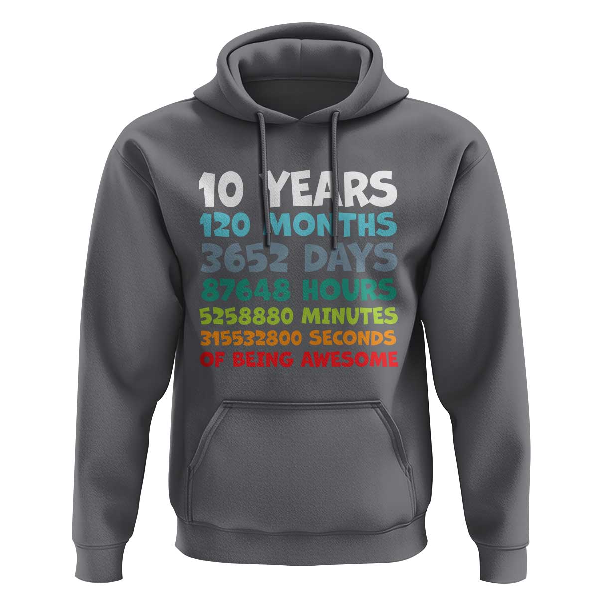 10 Year Old Bday Hoodie 10 Years 120 Months Of Being Awesome 10th Birthday Gifts