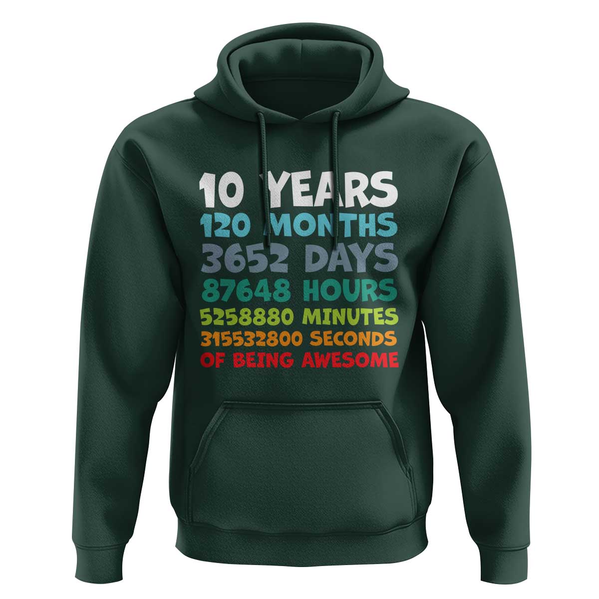 10 Year Old Bday Hoodie 10 Years 120 Months Of Being Awesome 10th Birthday Gifts