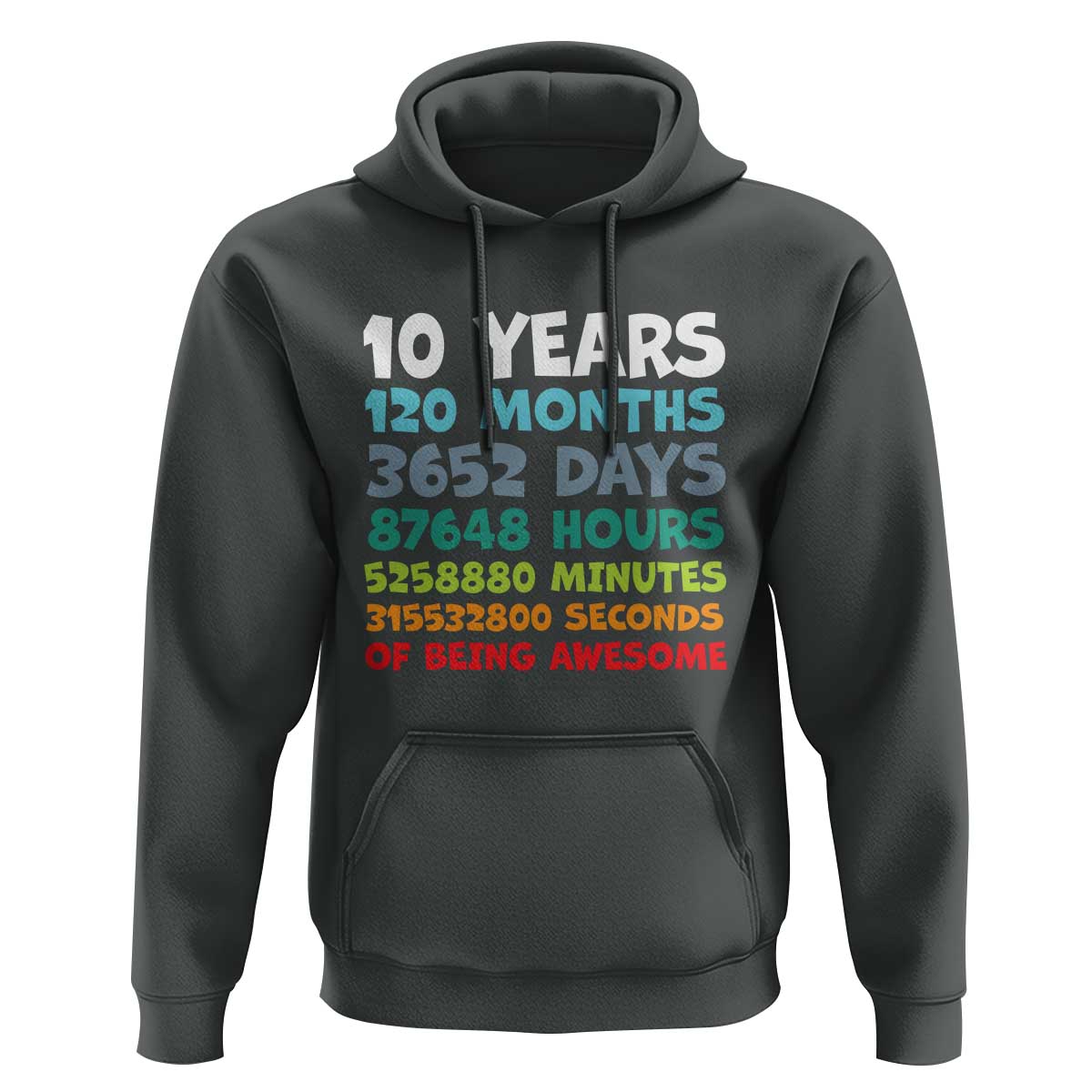 10 Year Old Bday Hoodie 10 Years 120 Months Of Being Awesome 10th Birthday Gifts