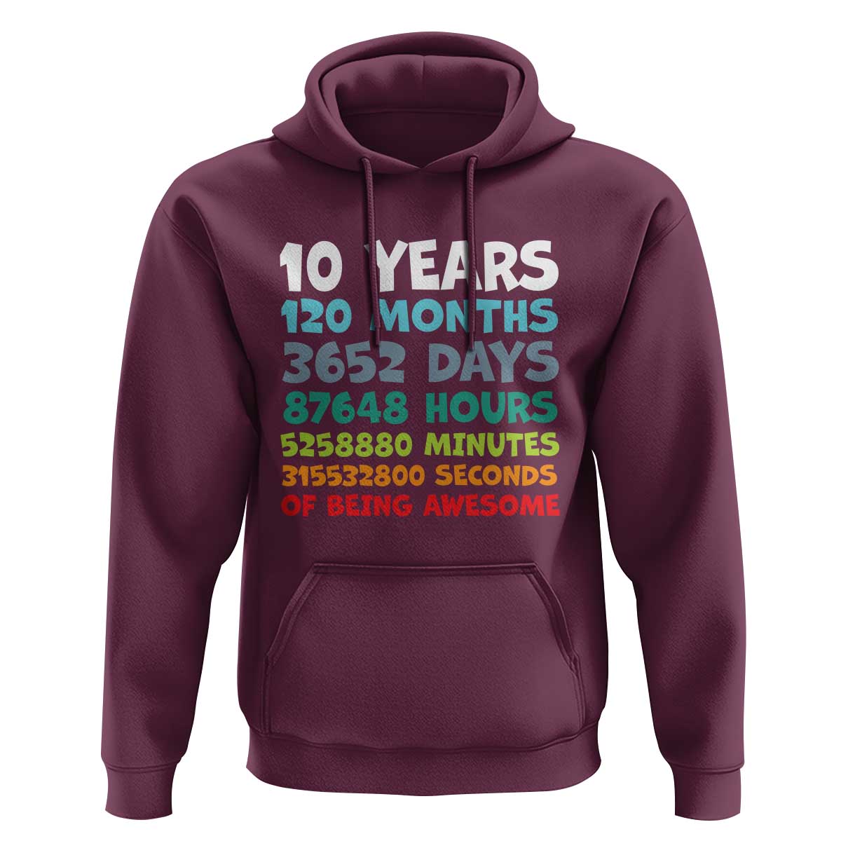 10 Year Old Bday Hoodie 10 Years 120 Months Of Being Awesome 10th Birthday Gifts