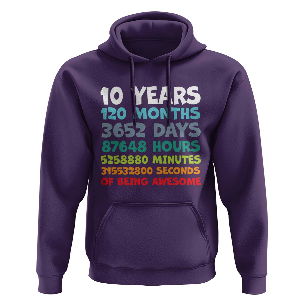 10 Year Old Bday Hoodie 10 Years 120 Months Of Being Awesome 10th Birthday Gifts