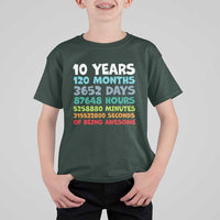 10 Year Old Bday T Shirt For Kid 10 Years 120 Months Of Being Awesome 10th Birthday Gifts