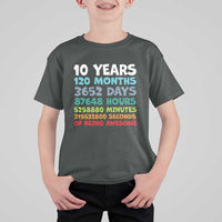 10 Year Old Bday T Shirt For Kid 10 Years 120 Months Of Being Awesome 10th Birthday Gifts