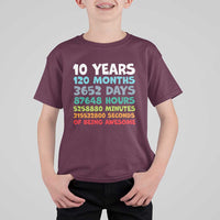 10 Year Old Bday T Shirt For Kid 10 Years 120 Months Of Being Awesome 10th Birthday Gifts