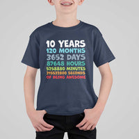 10 Year Old Bday T Shirt For Kid 10 Years 120 Months Of Being Awesome 10th Birthday Gifts