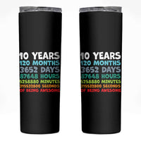 10 Year Old Bday Skinny Tumbler 10 Years 120 Months Of Being Awesome 10th Birthday Gifts