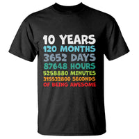 10 Year Old Bday T Shirt 10 Years 120 Months Of Being Awesome 10th Birthday Gifts