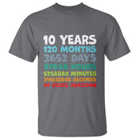 10 Year Old Bday T Shirt 10 Years 120 Months Of Being Awesome 10th Birthday Gifts