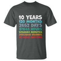 10 Year Old Bday T Shirt 10 Years 120 Months Of Being Awesome 10th Birthday Gifts