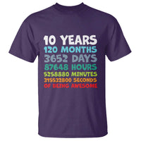 10 Year Old Bday T Shirt 10 Years 120 Months Of Being Awesome 10th Birthday Gifts