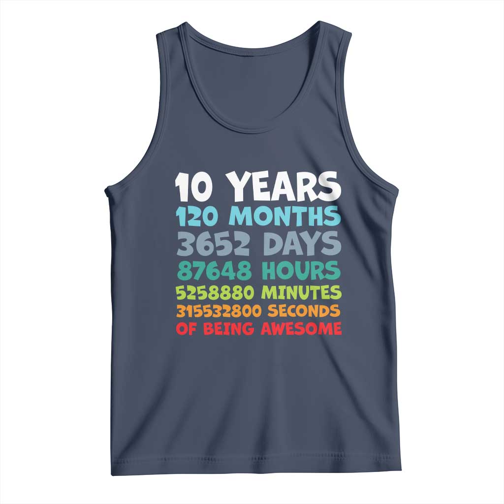 10 Year Old Bday Tank Top 10 Years 120 Months Of Being Awesome 10th Birthday Gifts