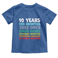 10 Year Old Bday Toddler T Shirt 10 Years 120 Months Of Being Awesome 10th Birthday Gifts