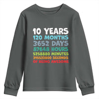 10 Year Old Bday Youth Sweatshirt 10 Years 120 Months Of Being Awesome 10th Birthday Gifts