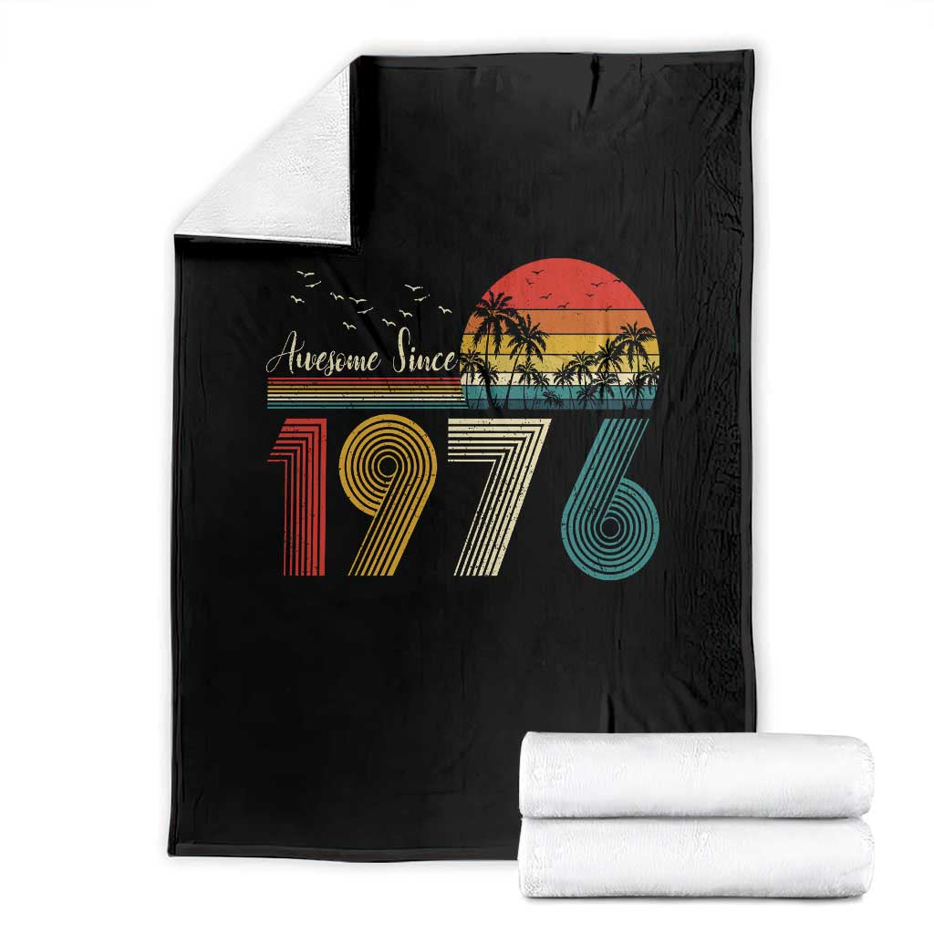 Awesome Since 1976 Birthday Throw Blanket Vintage 50th 50 Year Old Bday Gifts