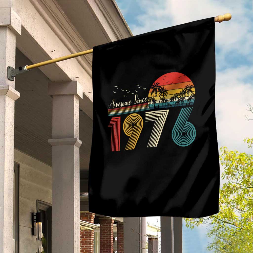 Awesome Since 1976 Birthday Garden Flag Vintage 50th 50 Year Old Bday Gifts