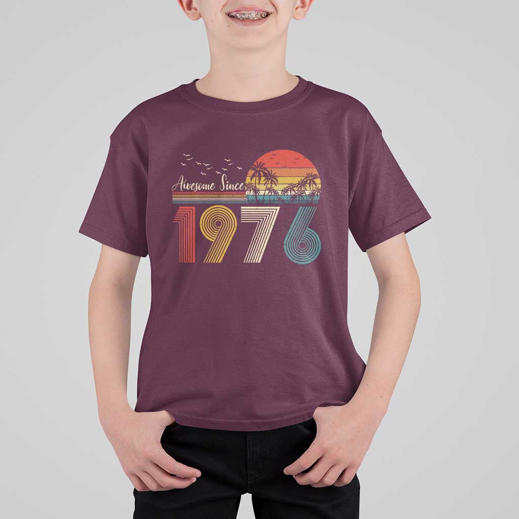 Awesome Since 1976 Birthday T Shirt For Kid Vintage 50th 50 Year Old Bday Gifts
