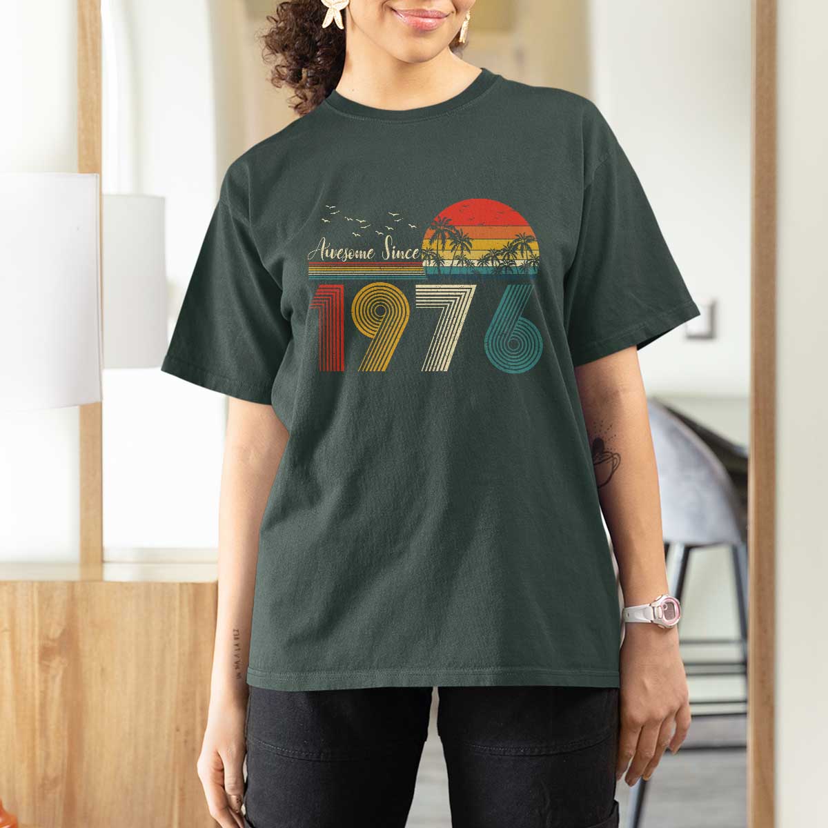 Awesome Since 1976 Birthday T Shirt For Women Vintage 50th 50 Year Old Bday Gifts