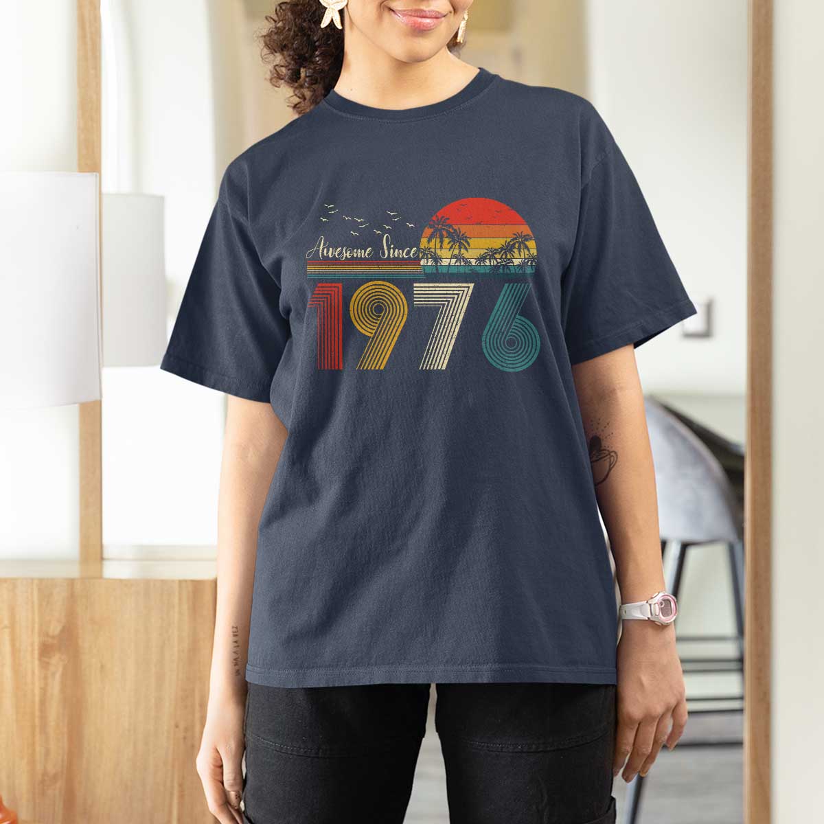 Awesome Since 1976 Birthday T Shirt For Women Vintage 50th 50 Year Old Bday Gifts