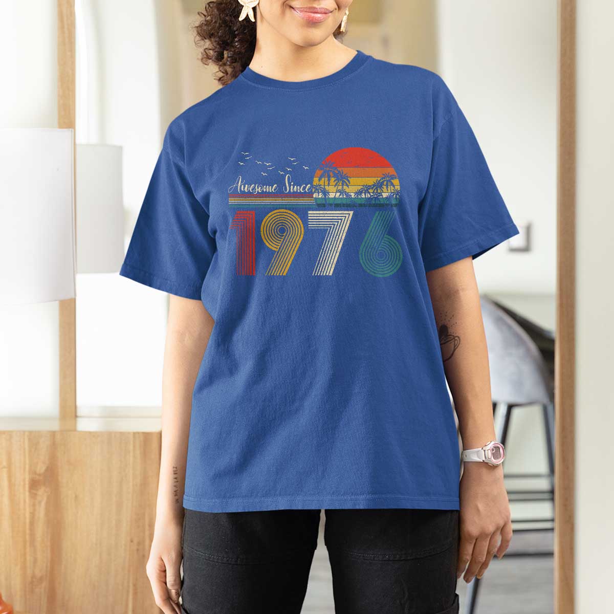 Awesome Since 1976 Birthday T Shirt For Women Vintage 50th 50 Year Old Bday Gifts
