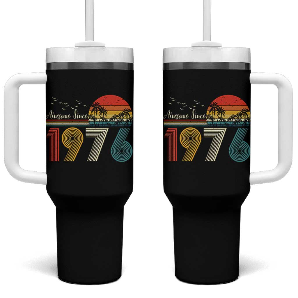 Awesome Since 1976 Birthday Tumbler With Handle Vintage 50th 50 Year Old Bday Gifts