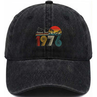 Awesome Since 1976 Birthday Washed Cotton Baseball Cap Vintage 50th 50 Year Old Bday Gifts