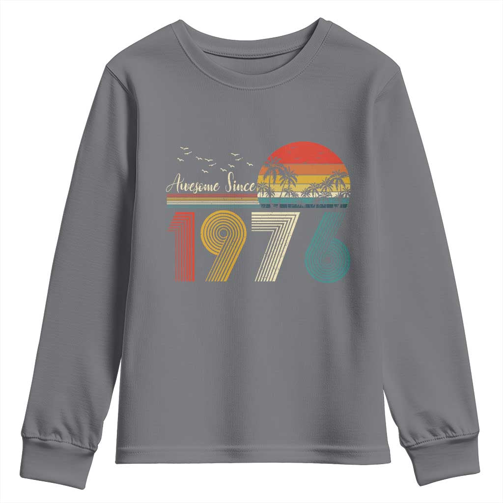 Awesome Since 1976 Birthday Youth Sweatshirt Vintage 50th 50 Year Old Bday Gifts