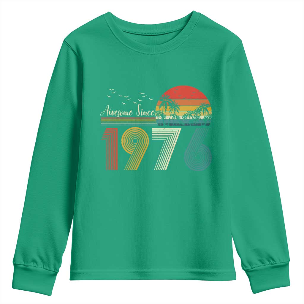 Awesome Since 1976 Birthday Youth Sweatshirt Vintage 50th 50 Year Old Bday Gifts