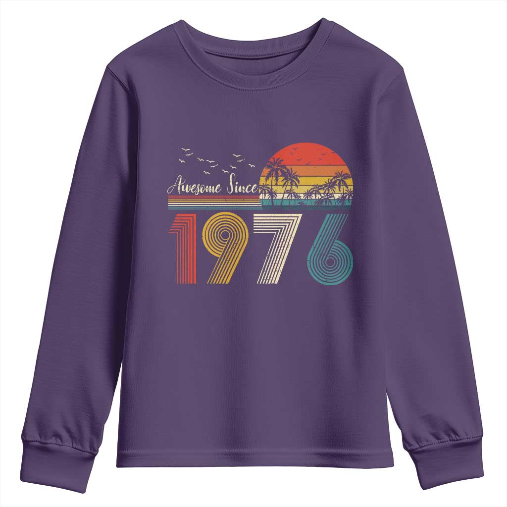 Awesome Since 1976 Birthday Youth Sweatshirt Vintage 50th 50 Year Old Bday Gifts