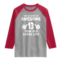 13th Birthday Raglan Shirt Awesome 14 Year Old Looks Like