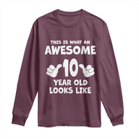 10th Birthday Gifts Long Sleeve Shirt Awesome 10 Year Old Bday Son Boy Girl 9yr