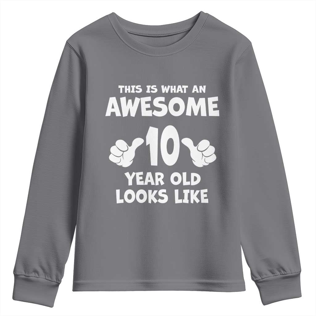 10th Birthday Gifts Youth Sweatshirt Awesome 10 Year Old Bday Son Boy Girl 9yr