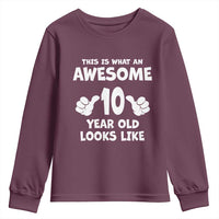 10th Birthday Gifts Youth Sweatshirt Awesome 10 Year Old Bday Son Boy Girl 9yr