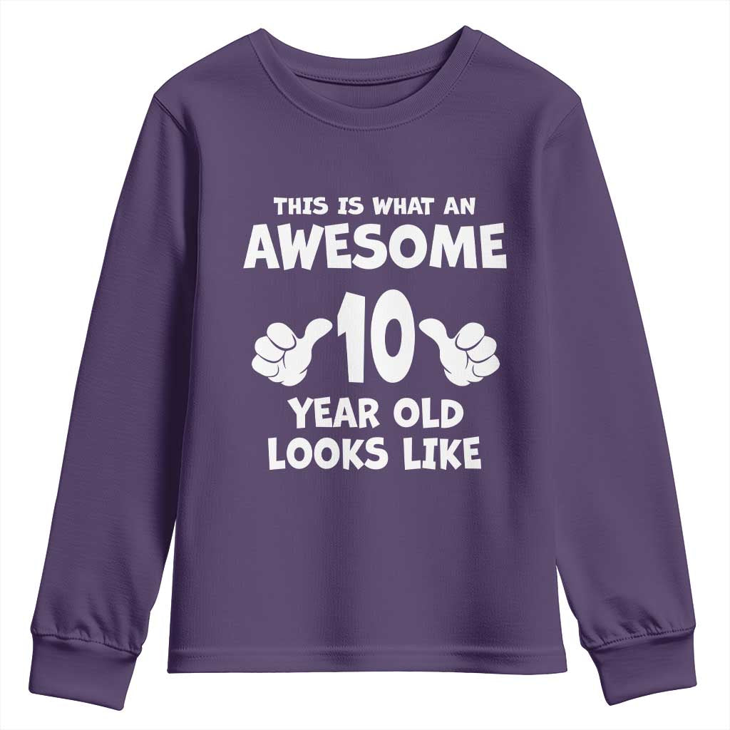 10th Birthday Gifts Youth Sweatshirt Awesome 10 Year Old Bday Son Boy Girl 9yr
