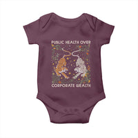 Public Health Over Corporate Wealth Baby Onesie Boho Tiger