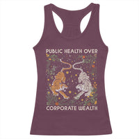 Public Health Over Corporate Wealth Racerback Tank Top Boho Tiger