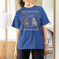 Public Health Over Corporate Wealth T Shirt For Women Boho Tiger