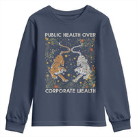 Public Health Over Corporate Wealth Youth Sweatshirt Boho Tiger