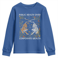 Public Health Over Corporate Wealth Youth Sweatshirt Boho Tiger