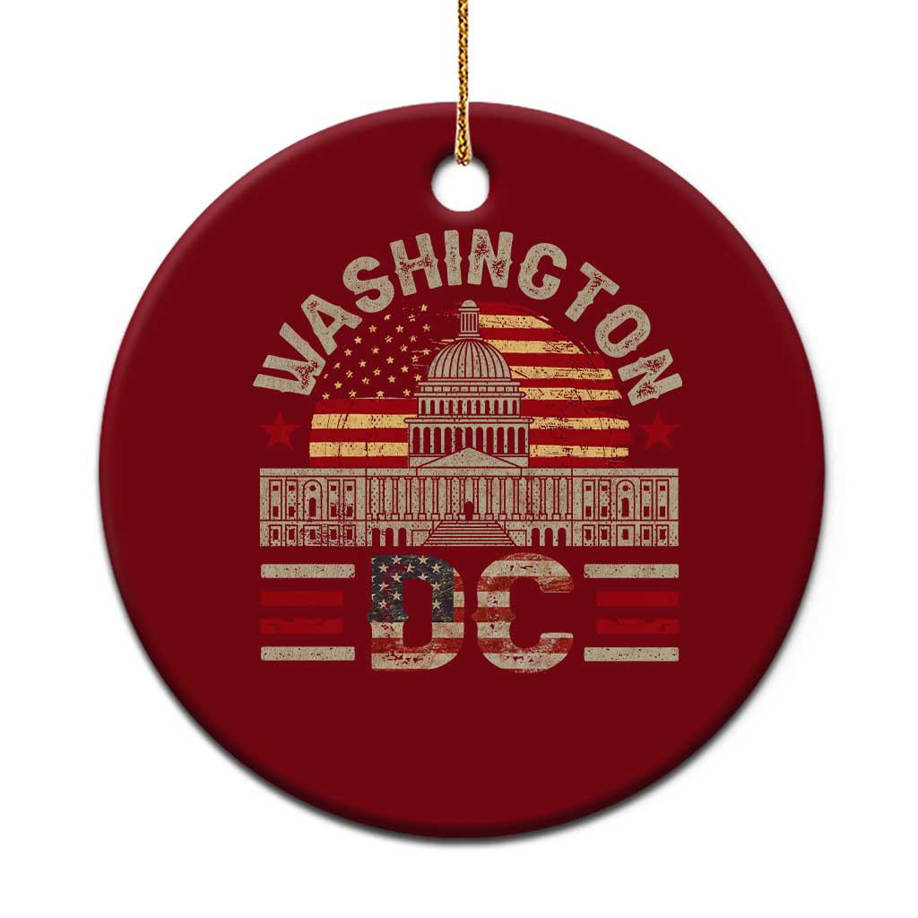 Washington DC Ceramic Ornament Retro US Flag Souvenir Gift