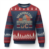 Washington DC Ugly Christmas Sweater Retro US Flag Souvenir Gift