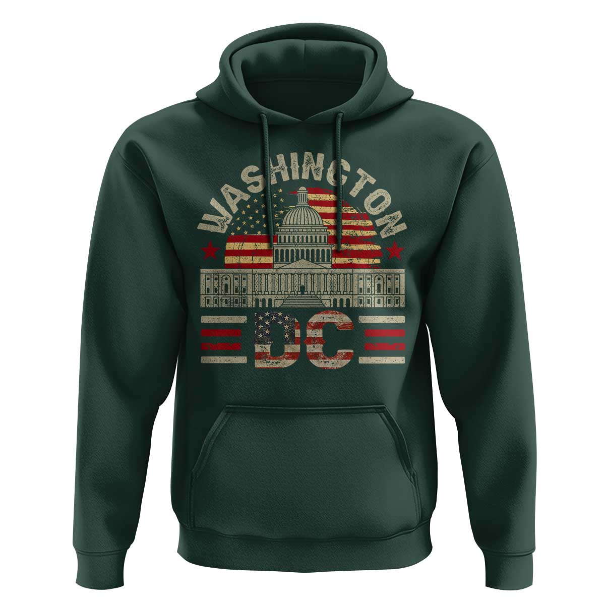 Washington DC Hoodie Retro US Flag Souvenir Gift