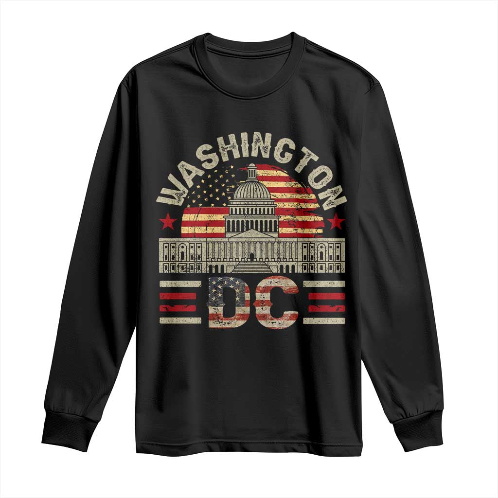 Washington DC Long Sleeve Shirt Retro US Flag Souvenir Gift