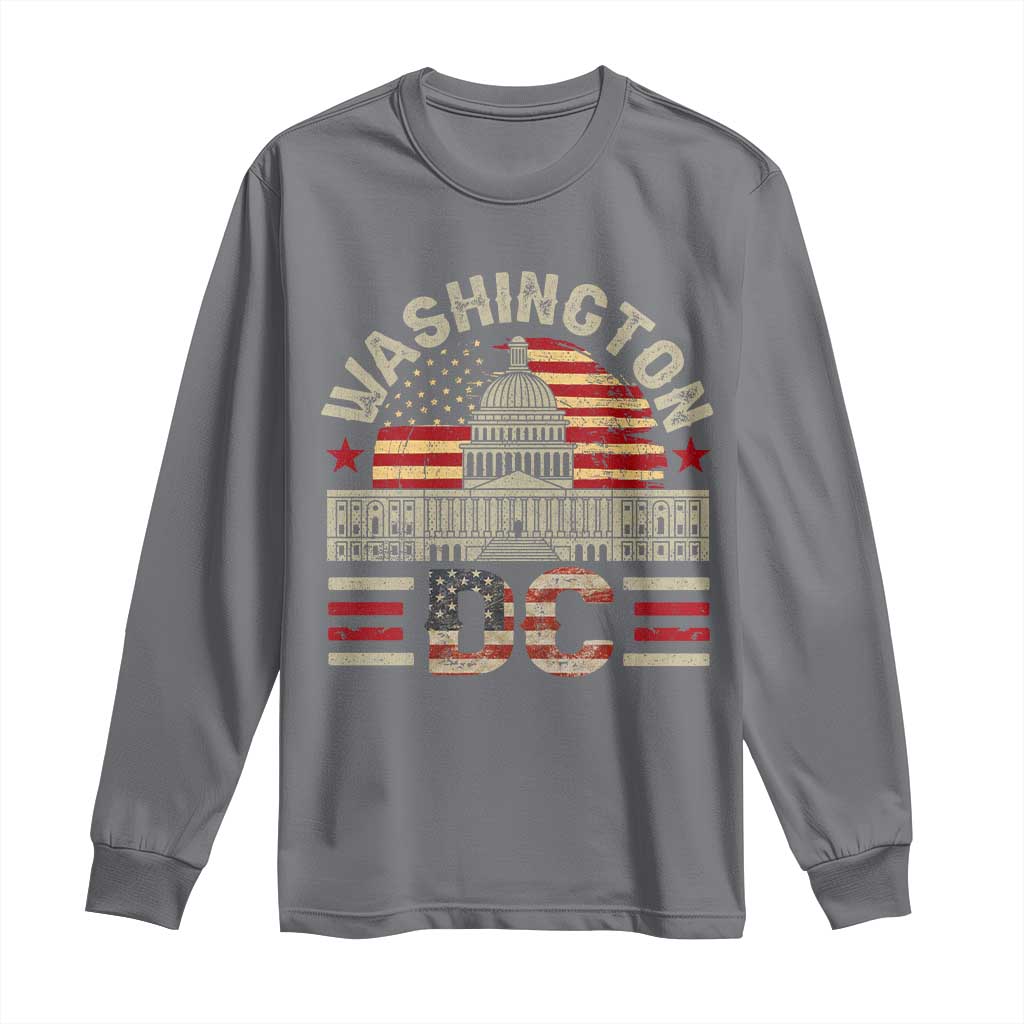 Washington DC Long Sleeve Shirt Retro US Flag Souvenir Gift