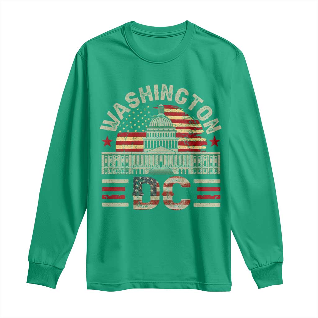 Washington DC Long Sleeve Shirt Retro US Flag Souvenir Gift