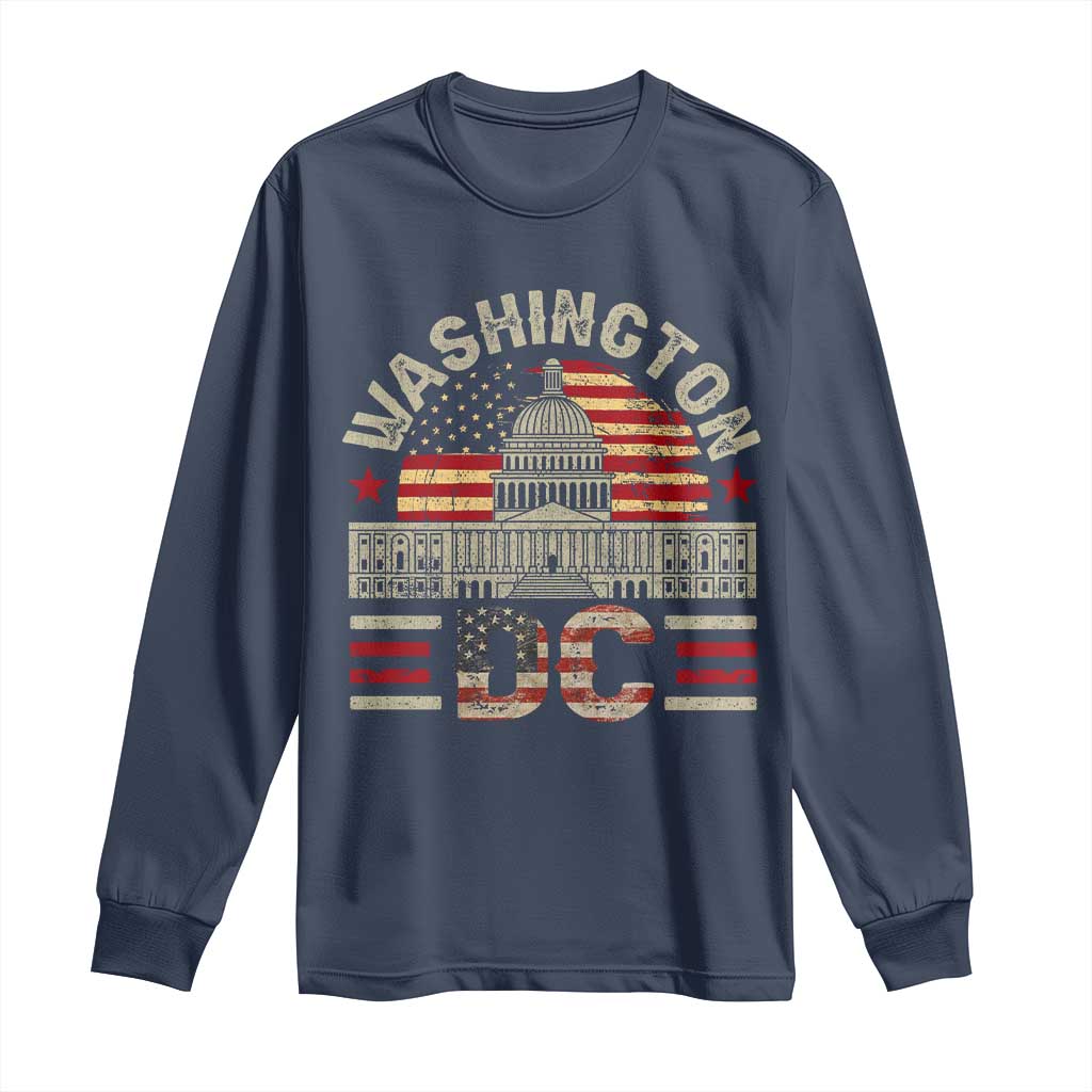 Washington DC Long Sleeve Shirt Retro US Flag Souvenir Gift
